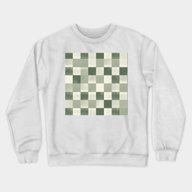Checkered (sage and sap green) Crewneck Sweatshirt by summer-sun-art